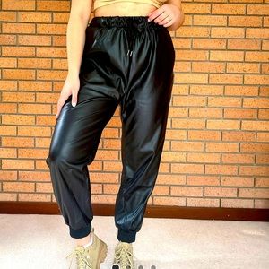 ASOS CURVE Faux Leather Joggers
